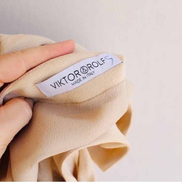 Viktor & Rolf dress beige sz 8 made in Italy - Picture 5 of 5